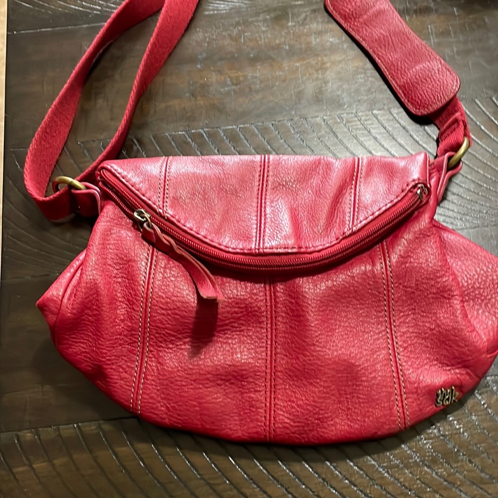 Sak red leather crossbody bag